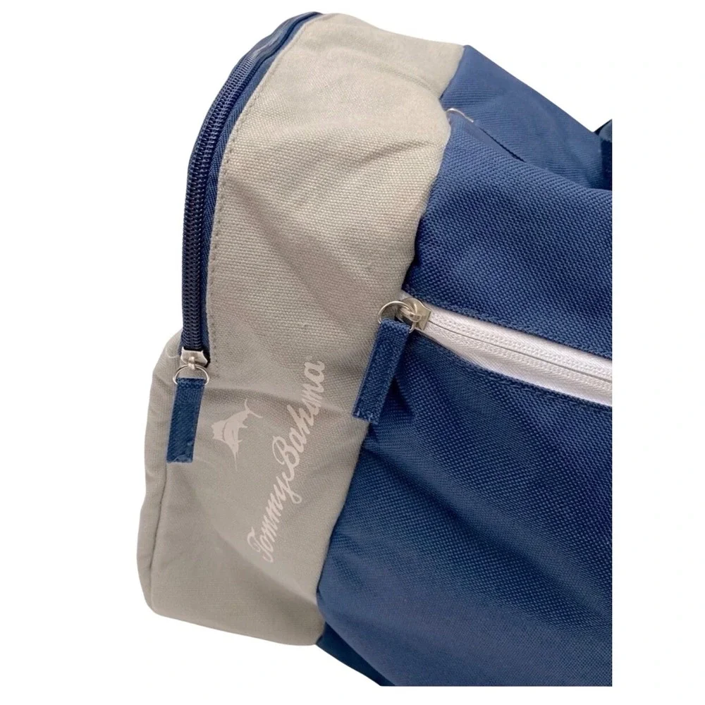 Tommy Bahama Blue/Beige Duffle Bag Travel Gym Carry On‎